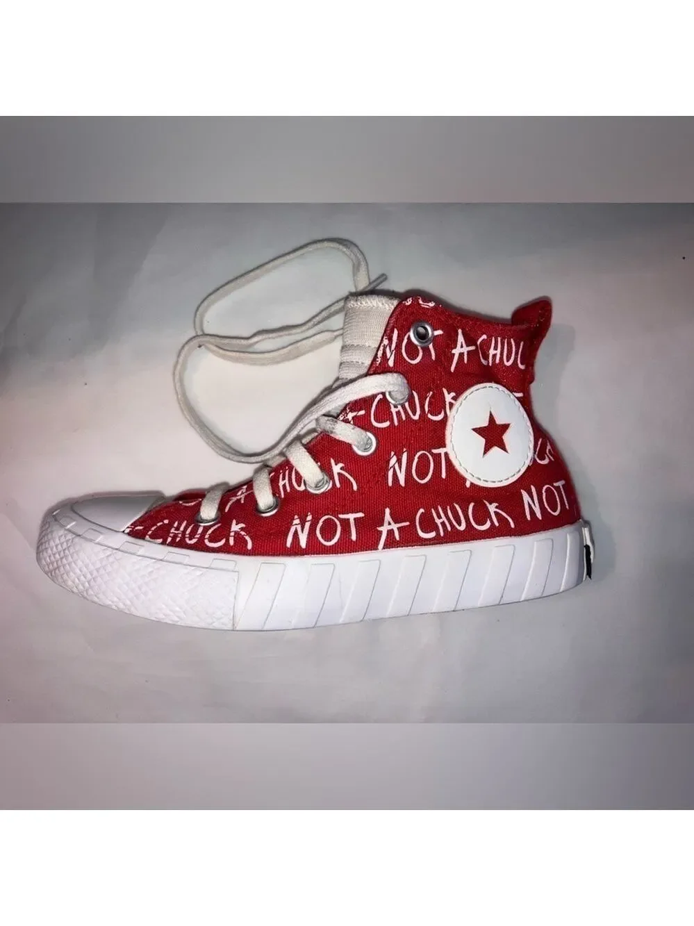 Converse UNT1TL3D Hi Top Not A Chuck Red/White Sneakers size little kids 13